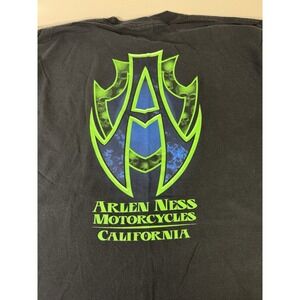 Mens Arlen Ness Motorcycles Long Sleeve T-Shirt Size XL Tribal Skulls California